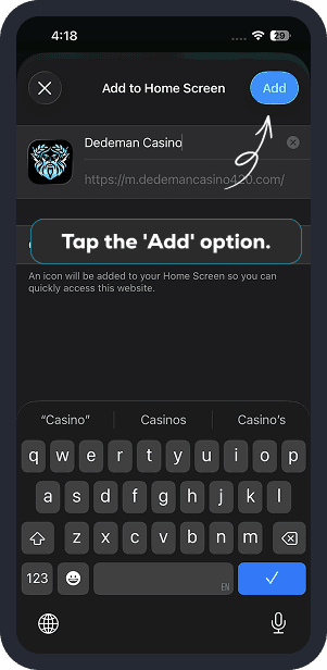 YTap the Add option